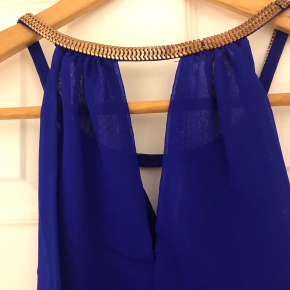 CHARLOTTE RUSSE Royal Blue Flowy Sleeveless Blouse - Picture 5 of 8